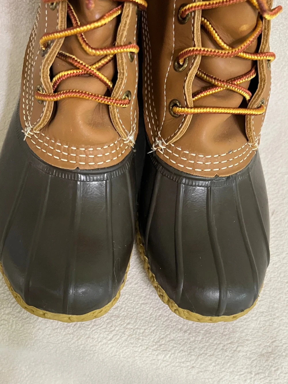 L.L.Bean Duck Hunting Bean Boots Brown Leather Waterproof Size 6 (Fits Like 7)